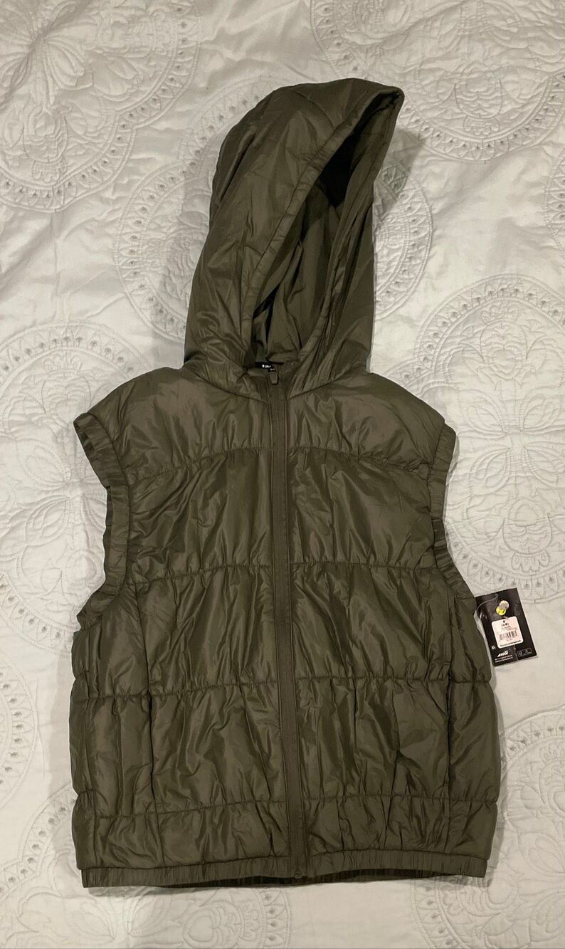 Avia Army Green Puffer Vest S 4/6 New